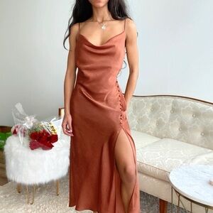 ZARA Flowing Cowl Neck Maxi Dress